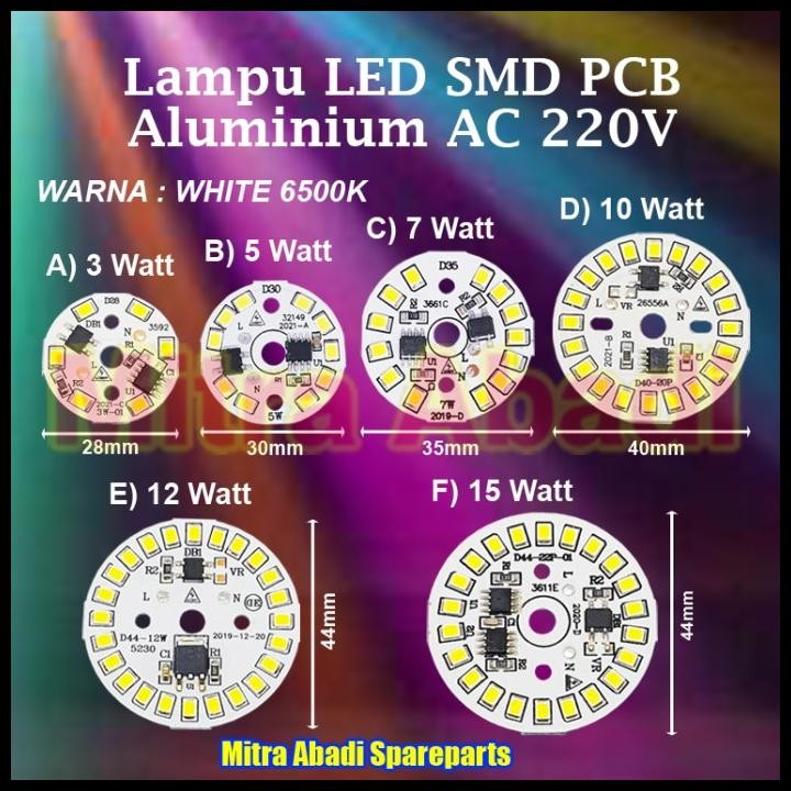 Promo Lampu Led Smd Pcb Aluminium Ac 220V 220 Volt Round Bulat Good Quality