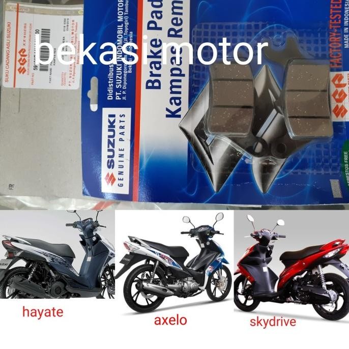 kampas rem depan suzuki skydrive hayate axelo original