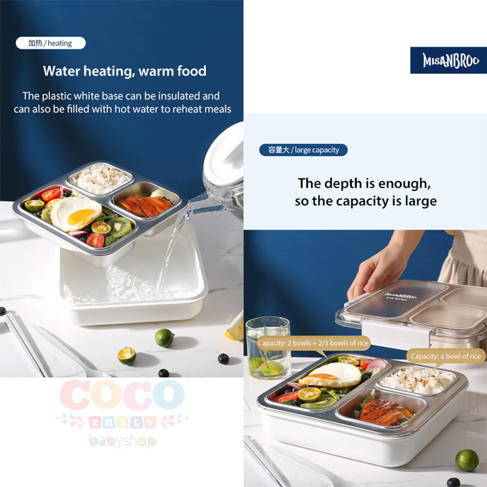 Misanbroo 316 Stainless Steel Insulation Lunch Box Kotak Makan