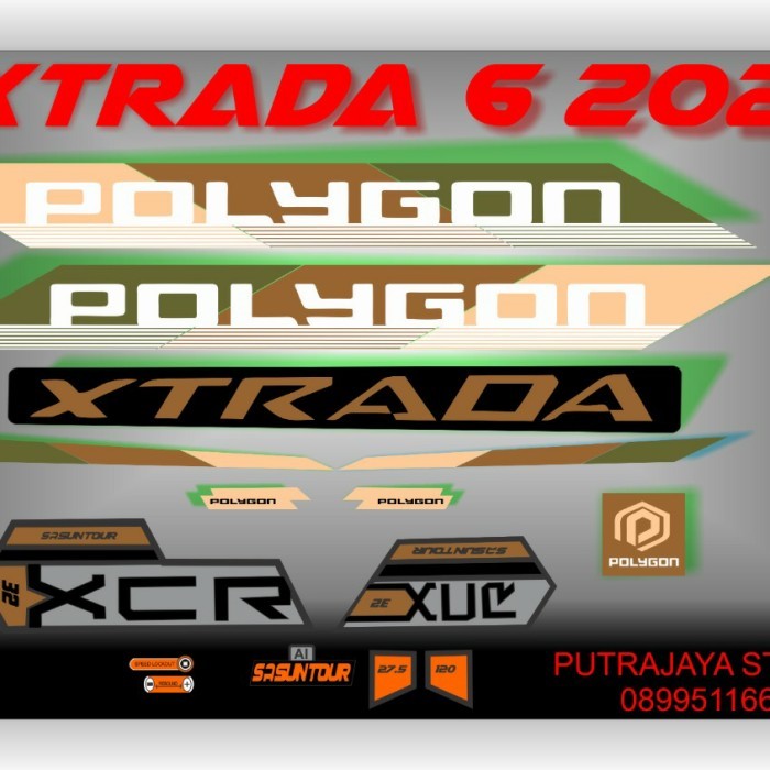 Sticker Sepeda Polygon Xtrada 6 2021 Lengkap Shock Depan