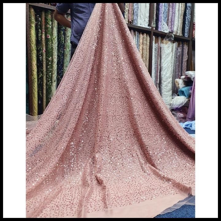 Kain Tile Premium Tulle Payet Sequin Michele. Brukat Brokat Premium Best Seller