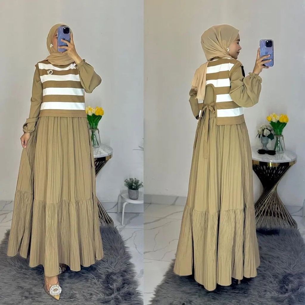 Games Aesthetic Import Remaja Cewek Dewasa Gsmia Mewah Gamis Wanita Syar'I Dress Gamia Elegan Maxi T