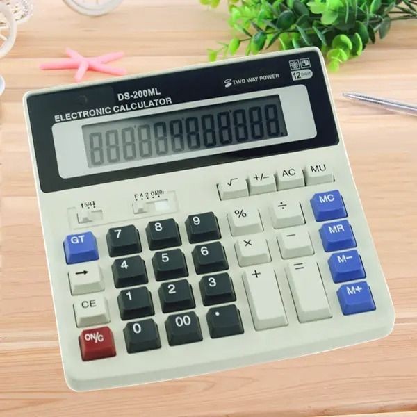 

Kalkulator 12 Digit Dual Power Solar Baterry Office Tools MS-3KWH White