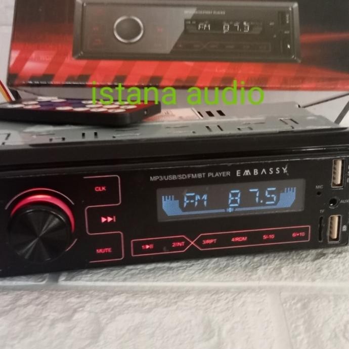 Promo Tape mobil singledin EMBASSY usb MMC BLUETOOTH FM embassy streoo COD
