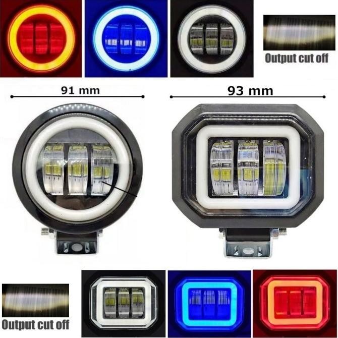 Lampu Tembak Sorot Led K30 3 Mata 30 Watt Bulat Kotak Cwl Motor Mobil