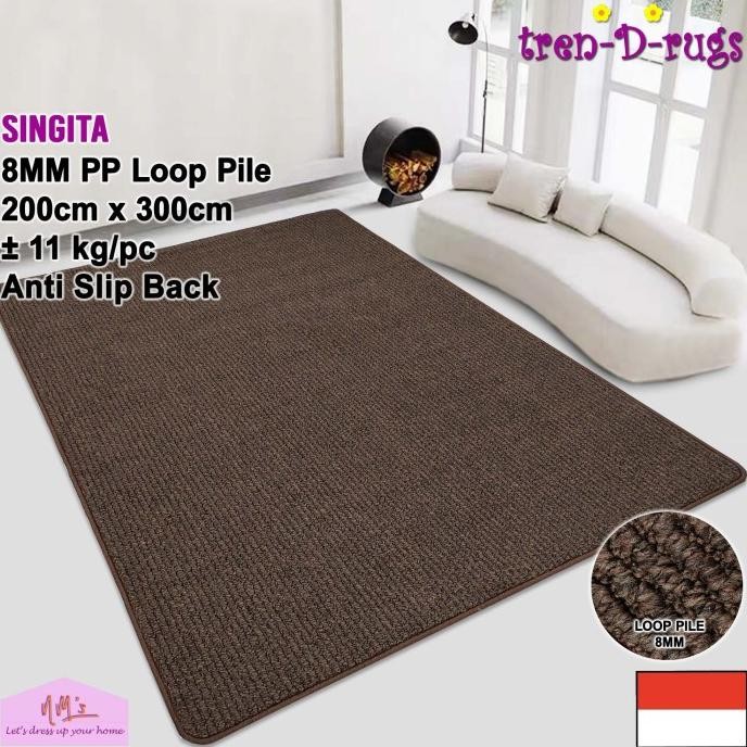 Tren-D-Rugs Karpet Jumbo Besar Permadani Polos Ruang Tamu 200X300 Nms