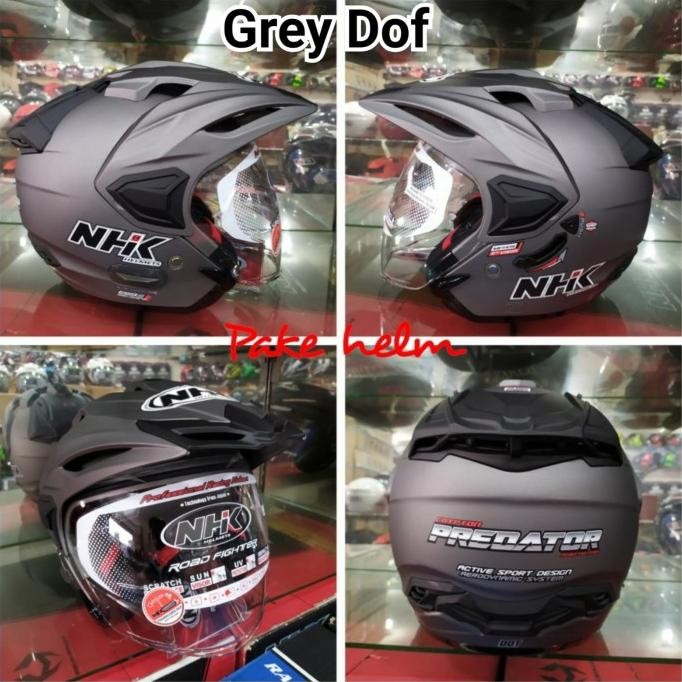 Helm Nhk Half Face Nhk Crypton Nhk Double Visor Black Doff