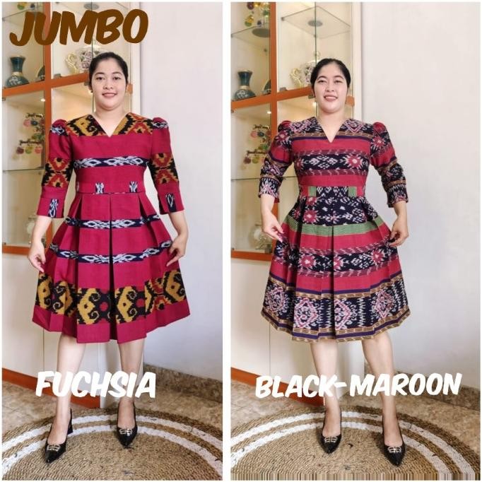 Tunik (Mini Dress) Tenun Jepara Original Full Trikot( Adem.Ory)Jumbo