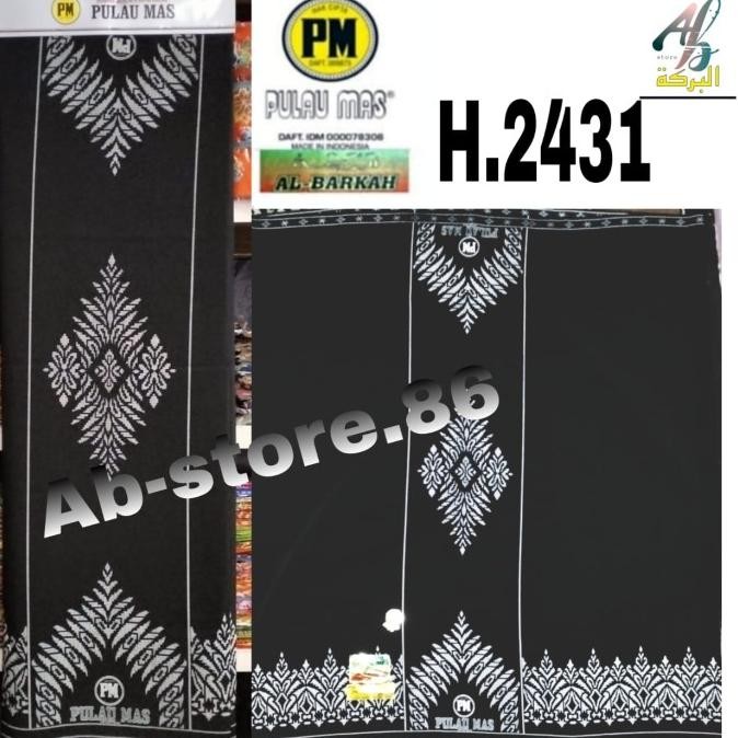 SARUNG HITAM AL BARKAH PULAU MAS JUMBO ORIGINAL SARUNG PRIA MEWAH