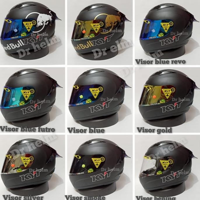 Helm Kyt R10 Black Doff Full Face Paket Ganteng