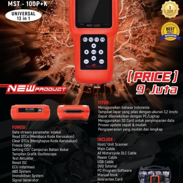 Scanner Motor Injeksi Universal 13 In 1 0Lus Kawasaki Barang Langka