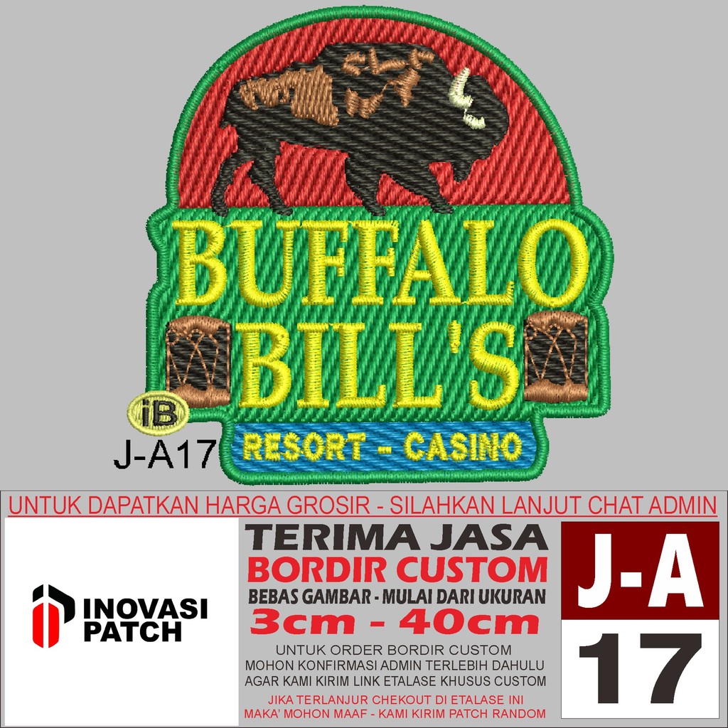 INOVASI PATCH BORDIR LOGO/EMBLEM J-A17 BUFFALO BILL'S VINTAGE HOTEL &CASINO - REVIEW/TESTIMONI