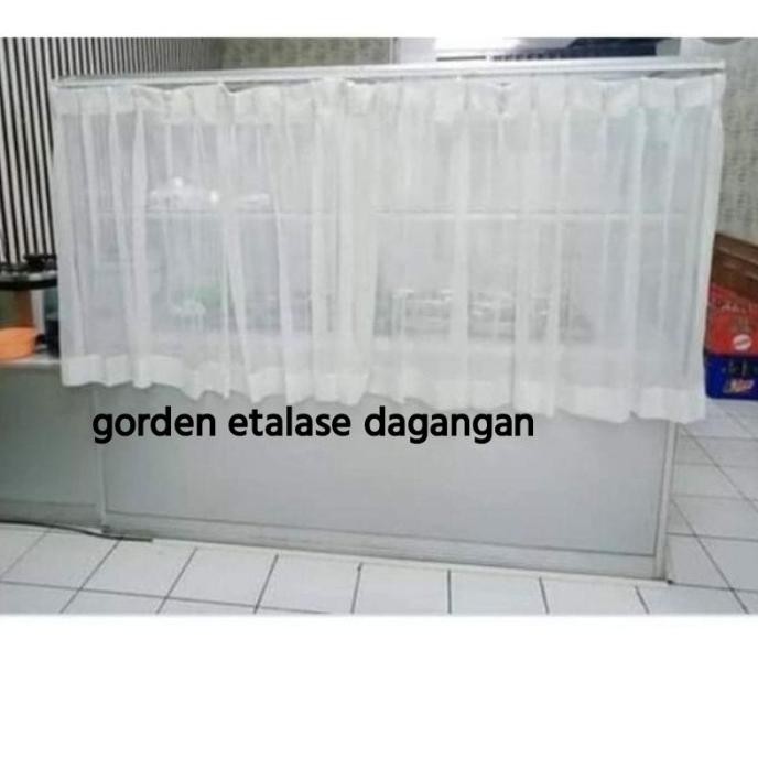 Gorden etalase makanan tutup warung tirai gerobak