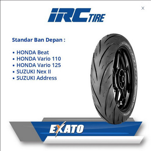 Paket IRC 90 80 14 dan 100 80 14 Exato NR88 Tubeless Ban motor matic
