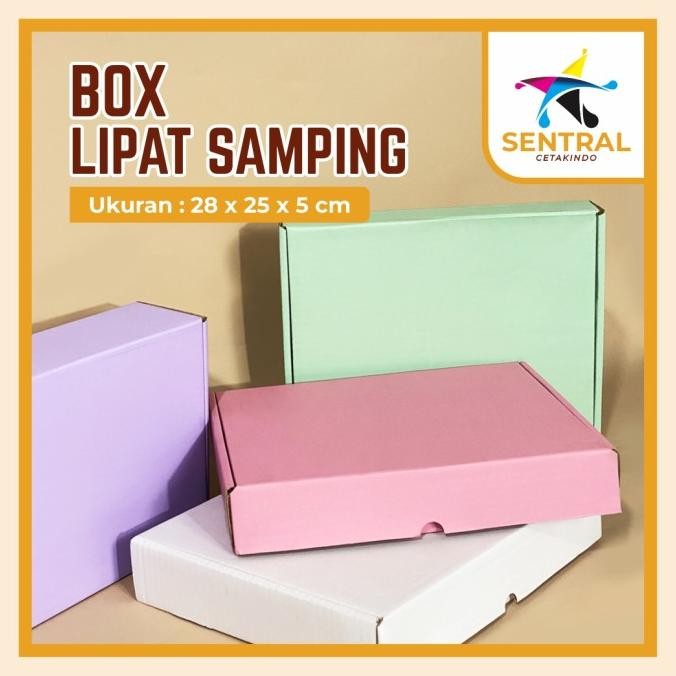 populer] Box DC LIPAT SAMPING 28 x 25 x 5 cm Box LS/ Box kue/ box cake mini/box polos/kardus