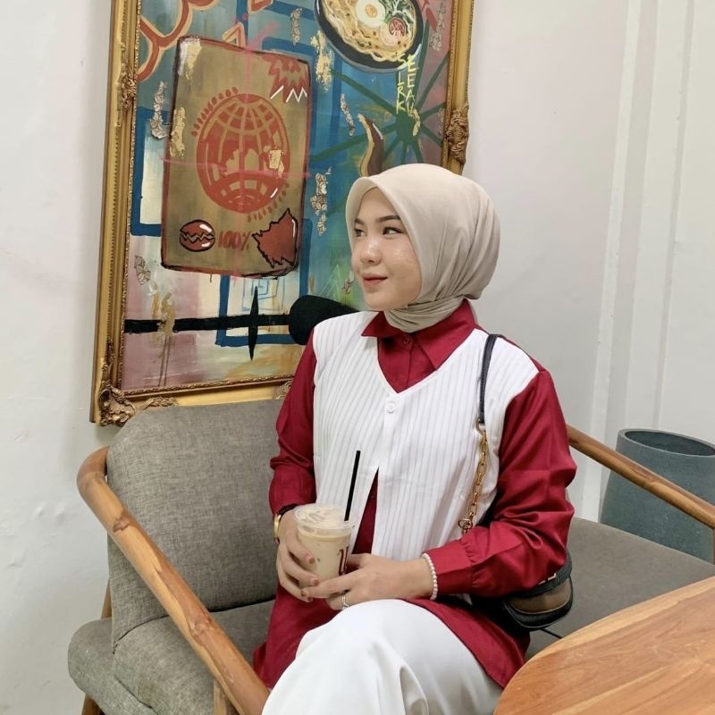 Baju Blose Remaja Bluose Modern Gaya Kantoran Blouse Fashion Wanita Blus Wani Realpict Kemejs Peremp