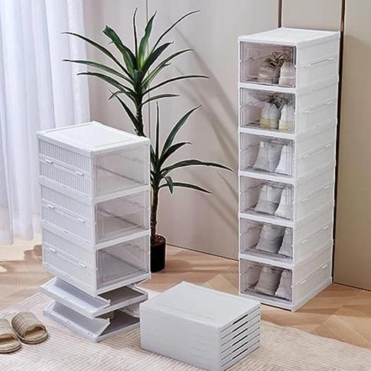 Rak Sepatu Plastik Rak Sepatu Susun Kotak Rak Sepatu Susun Tertutup