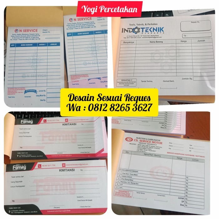 

Ready NOTA BON KWITANSI INVOICE SETENGAH RIM 2 warna