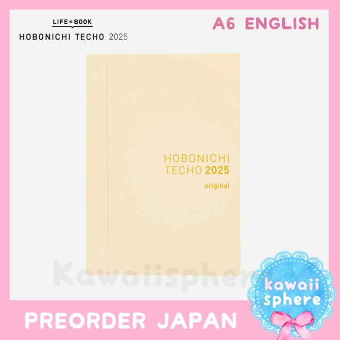 

Ready Hobonichi Techo 2025 A6 English Original Book (January Start) Hobonichi 2025 Preorder