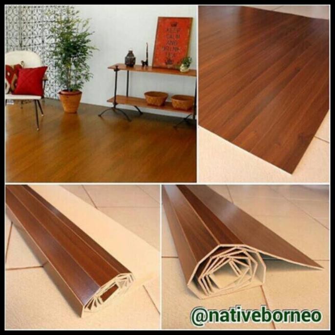182X245 Karpet Kayu Gulung, Tikar Kayu Kalimantan, Karpet Plywood Kayu