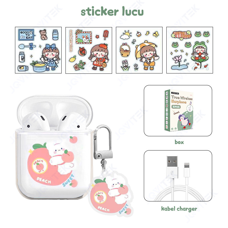 PROMO TERBARU Jovitech Earphone Bluetooth True Wireless Headset Casing Kartun Lucu Transparan HIFI