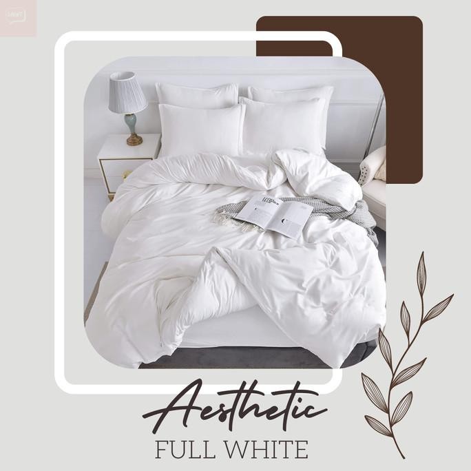 Tersedia Bed Cover Putih Polos & Sprei Set Minimalis Selimut Badcover 90X200