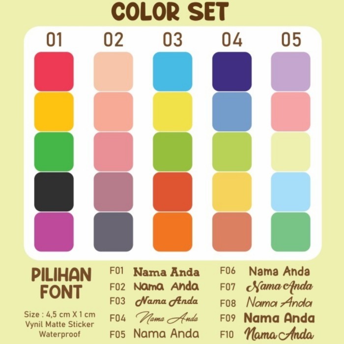 

Stiker label pensil pen alat tulis custom non waterproof