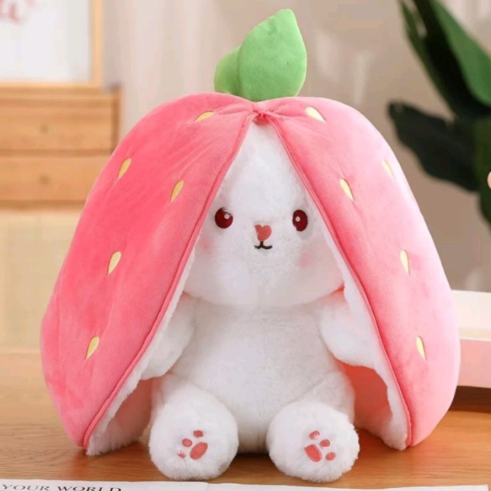 

MAINAN 2 IN 1 BONEKA RABBIT KELINCI BUNNY STRAWBERRY CARROT 25 35 CM