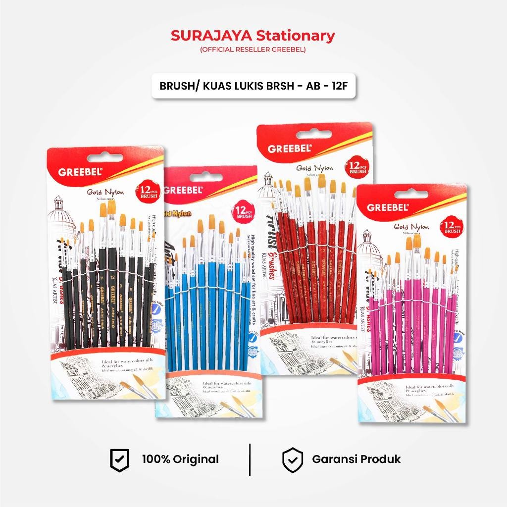 

GREEBEL Kuas Lukis Brush Paint Set / Kuas Melukis (AB-12F)