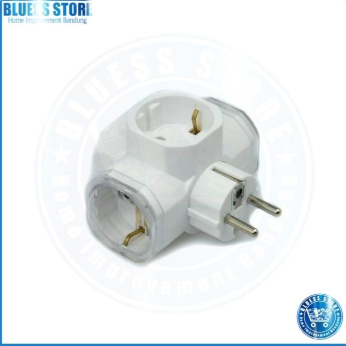 Stop Kontak T Krisbow Steker T-arde 3 Way With Switch Terminal Listrik Original