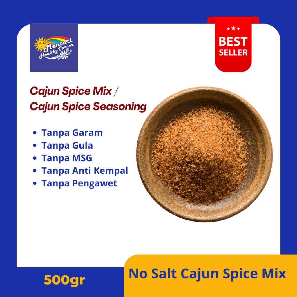 

Cajun 500Gr Tanpa Garam Cajun Pice Cajun Eaoning No 500Gr