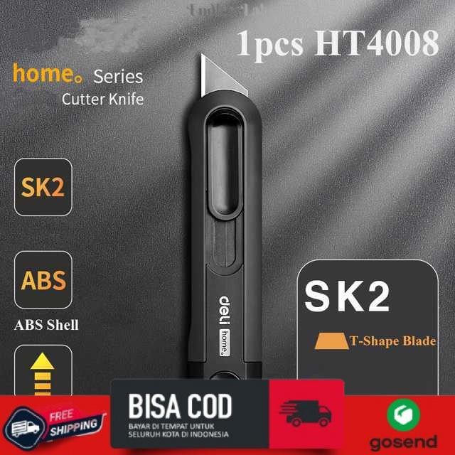 

Deli Pisau Cutter Auto Retract ABS T Shape Blade