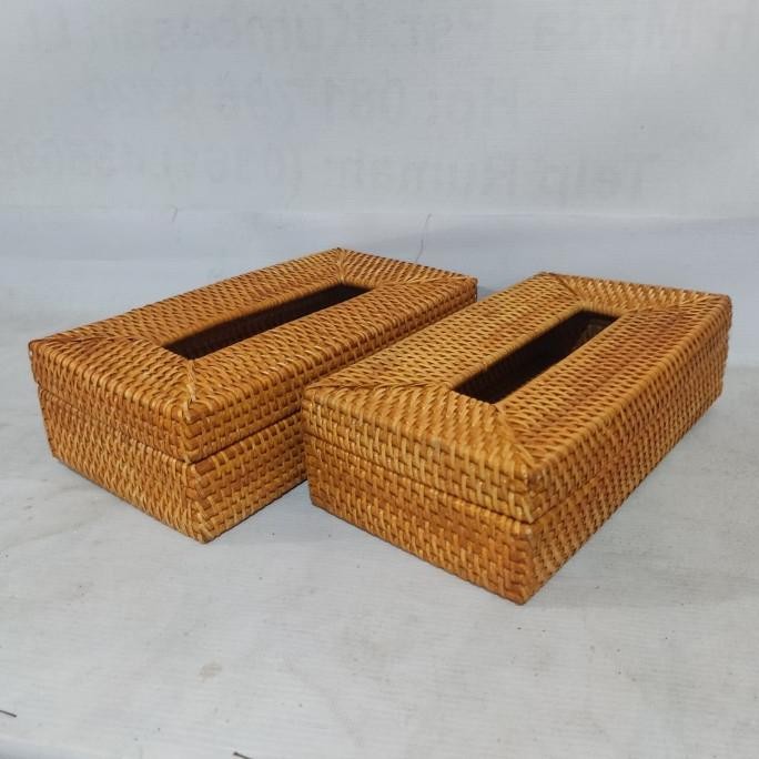 """] Tempat Tissue Rotan Box Tissu Anyaman Rotan Kotak Tisue