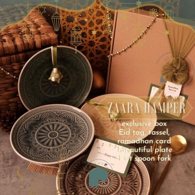 

Mubarak| Hamper lebaran hampers idul fitri hadiah hari raya ZAARA parsel ramadan parcel ramadhan paket kado gift parcel tableware piring momiji hadiah kado set