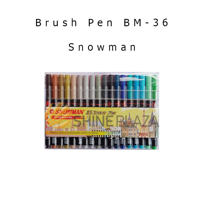 SNOWMAN BRUSH PEN SET 36 WARNA BM-36
