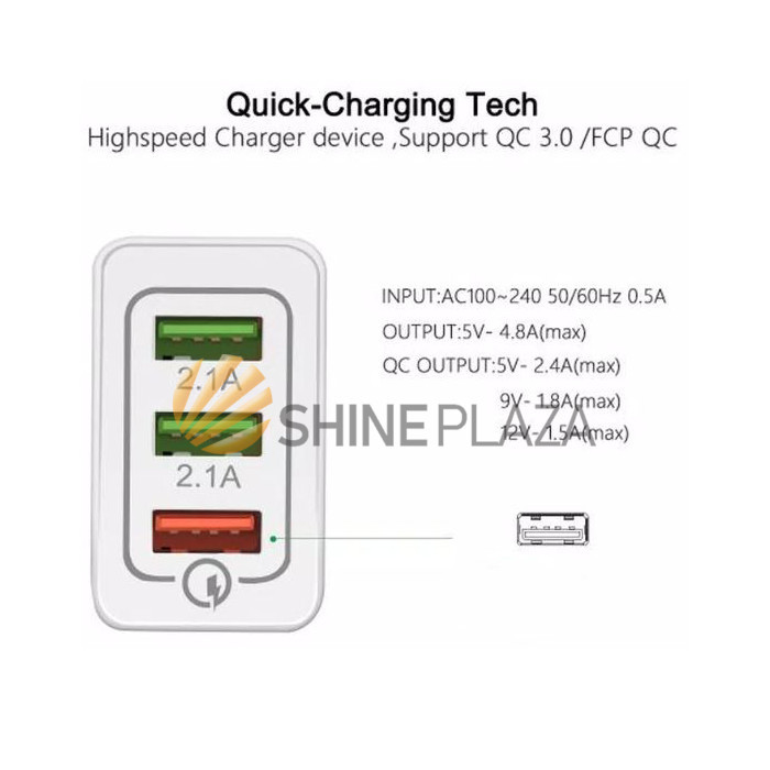 

KEPALA UNIVERSAL CHARGER HP USB QUICK CHARGE 3.0 5V 3A FAST CHARGING