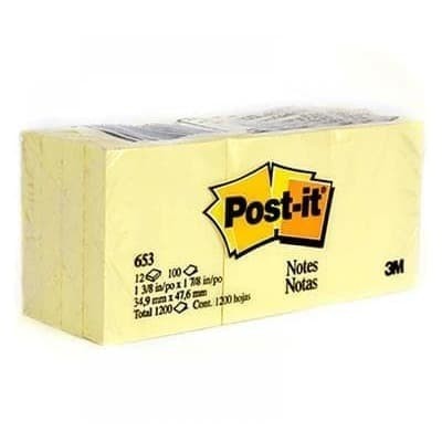 

POST IT / STICK NOTES 3M 653 YELLOW