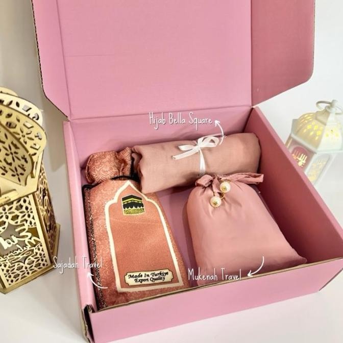 Mubarak| READY STOCK  ZONACUSTOM - Hampers Mukenah Sajadah Hijab Hari Raya Idul Fitri Paket Mukena d