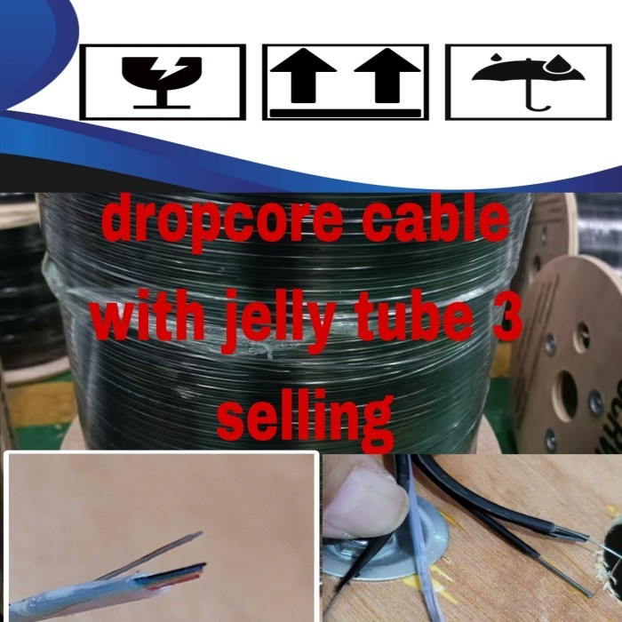BEBAS ONGKIR - Kabel FO Dropcore 12 Core /Fiber Optik 12 core Drop Wire 1000M