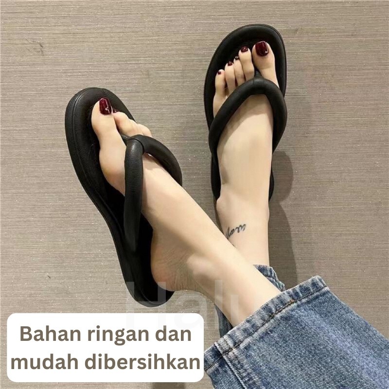 JY2 HALU SENDAL JEPIT WANITA SANDAL JEPIT CEWEK ANTI SLIP KOREAN STYLE SANDAL JELLY NYAMAN EMPUK