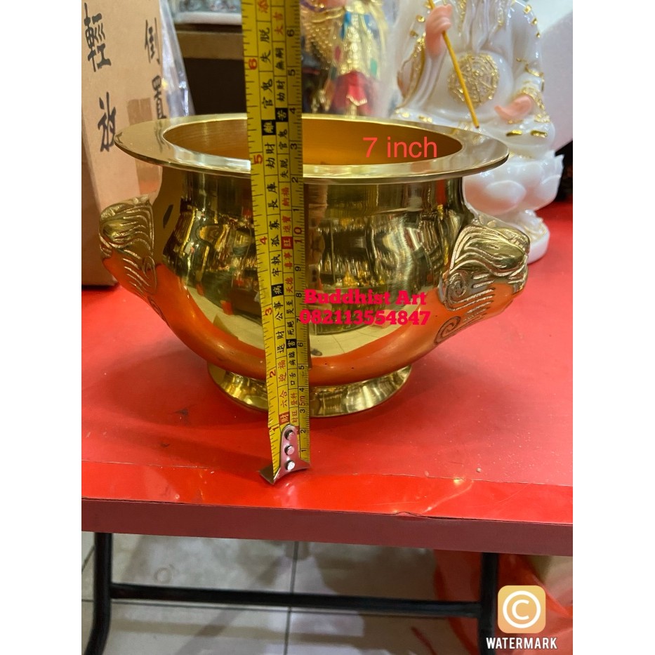 TERLARIS Hiolo kuningan kepala singa ukuran 7 inch