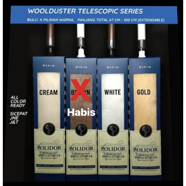 Kemoceng telescopic BULU DOMBA AUSTRALIA-ANTI GORES