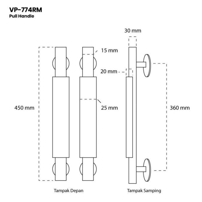 VIANO by NOBLEZA VP-444NT 45 cm Pull Handle Gagang Tarikan Pintu Rumah PDS