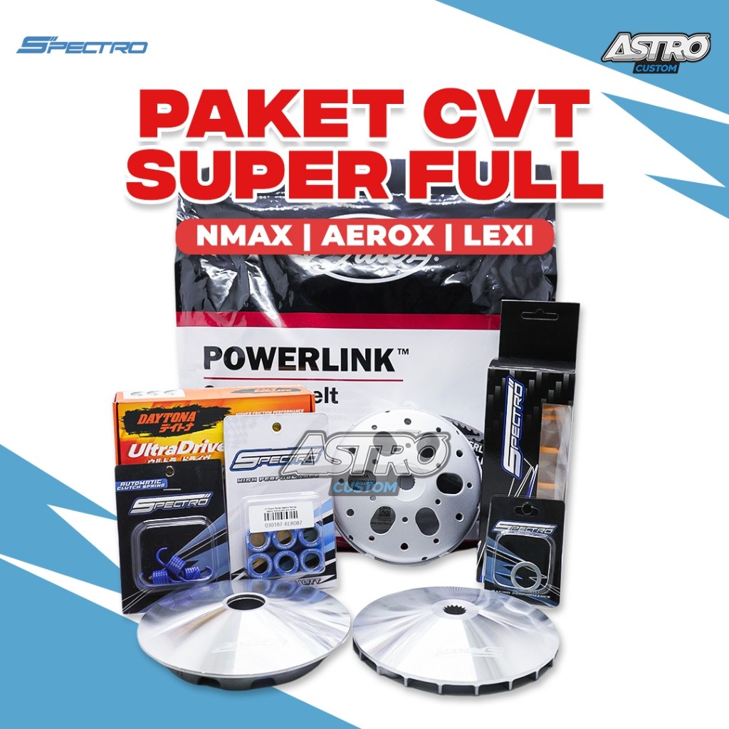 Super Full Upgrade CVT NMAX 155 AEROX 155 LEXI 125 Mangkok Ganda Spectro by Astro Per CVT Racing