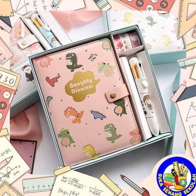 

Produk Baru!! 3 In 1 Gift Set Notebook / Set Alat Tulis Notebook Pulpen Mekanik & Washi Tape AT0162