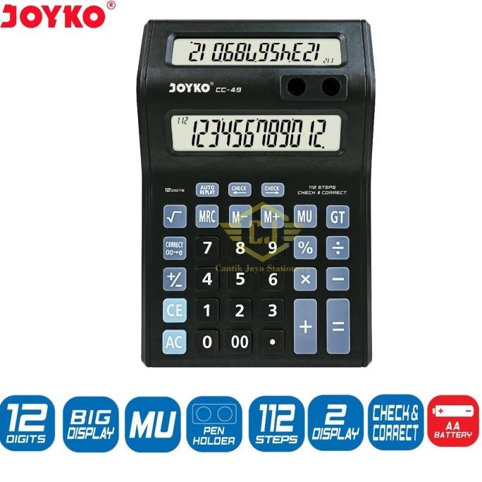 

Sale! Kalkulator Joyko CC-49 Calculator 2 Layar 12 Digits Check Correct Berkualitas