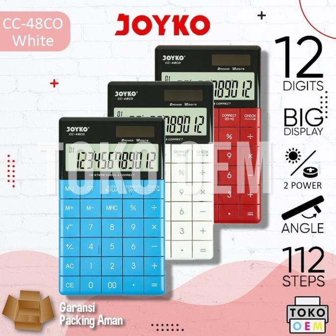 

rwet-23 Joyko Calculator / Kalkulator CC-48CO 12 digits Sale