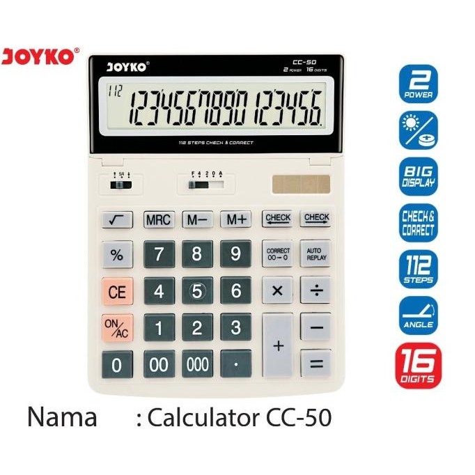 

rd-67 Kalkulator Joyko CC-50 16digits Murah