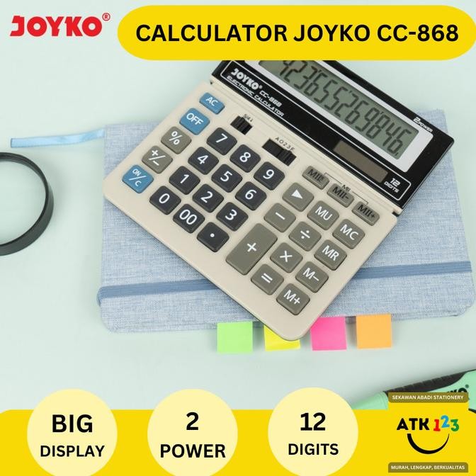 

tu-67 Calculator Kalkulator Joyko CC-868 12 Digits Big Display Murah