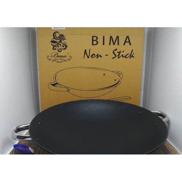 Bima Wajan Besi Hitam Kuali Wok Teflon Lapisan Anti Lengket 40 Cm